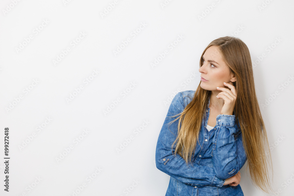 Beautiful young lady with denim jacket. Beautiful young lady with denim jacket.