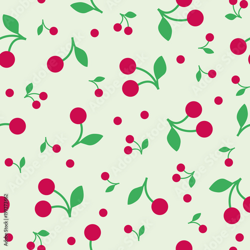 vector illustration seamless pattern red cherry