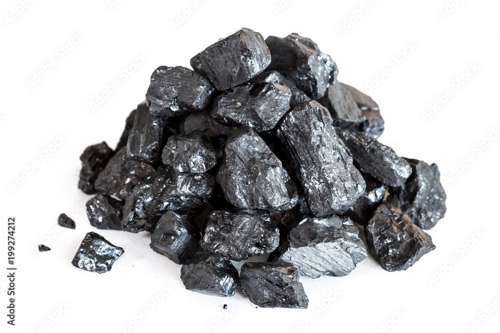 coal on a white background coal on a white background