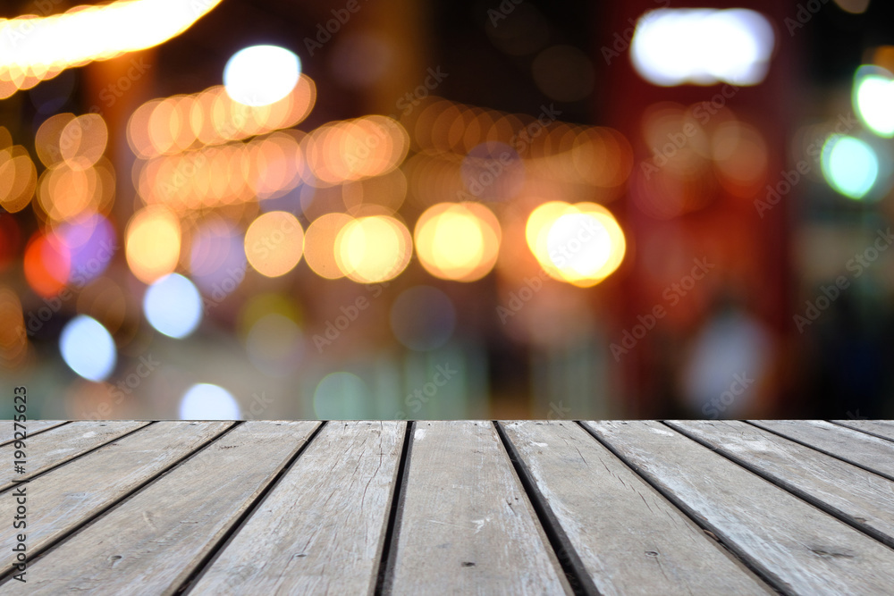 Mock up empty wooden table of brown on front for presentation product, blurred warm bokeh background, can be used for advertise Mock up empty wooden table of brown on front for presentation product, blurred warm bokeh background, can be used for advertise