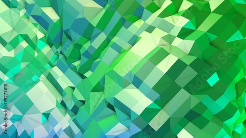 Low poly abstract background with modern gradient colors. Blue green 3d surface 9 photo