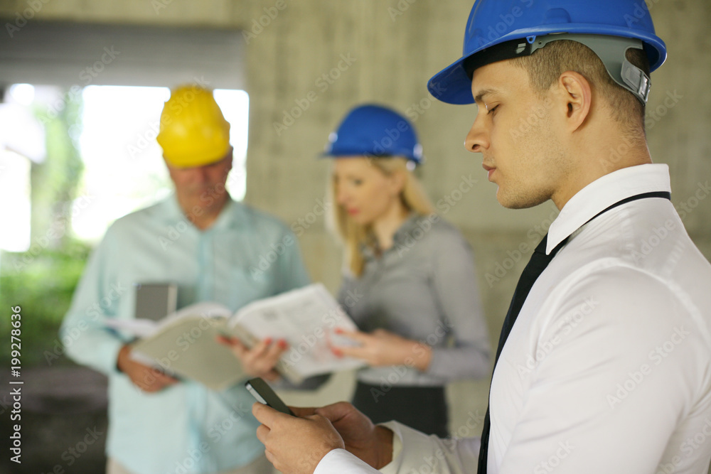 Group of professional construction managers. Group of professional construction managers.