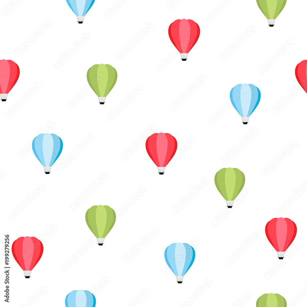 Obraz premium Seamless pattern with hot air balloon
