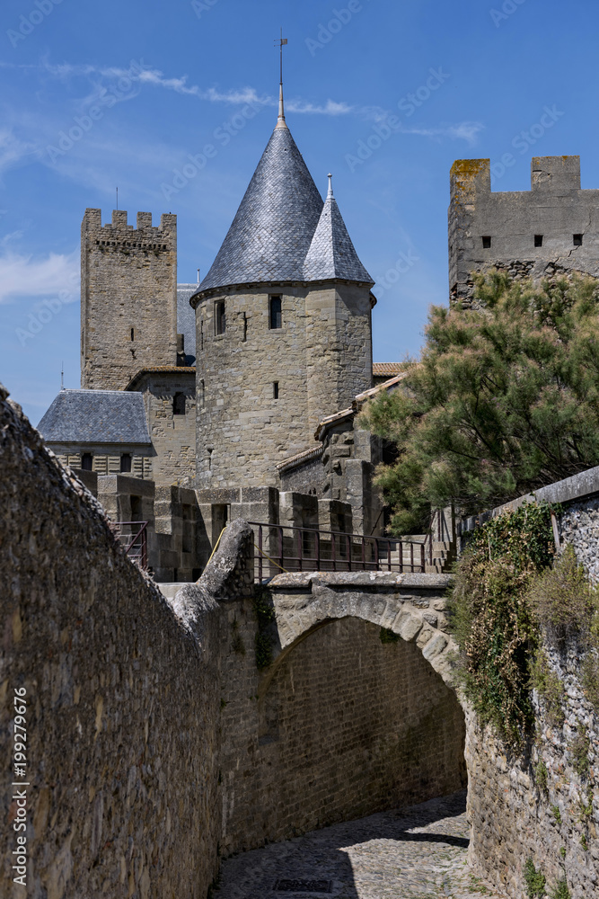 View of a street, from the French city of Carcassone