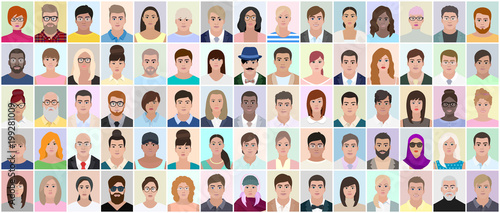 People window different faces vector