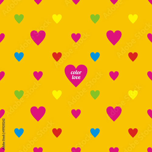 Pattern of colored hearts
