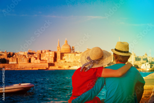 happy young couple travel in Malta, Europe