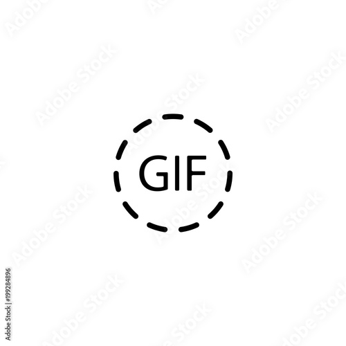 Gif icon black - simple illustration