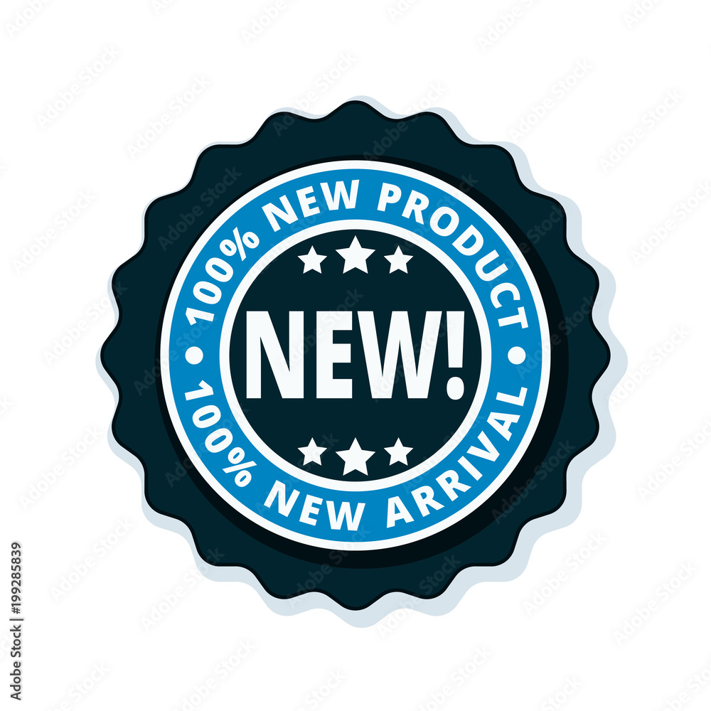 New Product label illustration New Product label illustration
