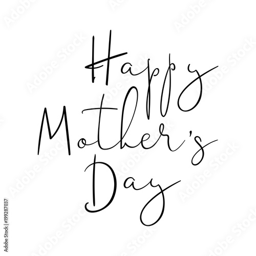 Happy Mother's Day handdrawn lettering. Signature font style. Vector illustration.