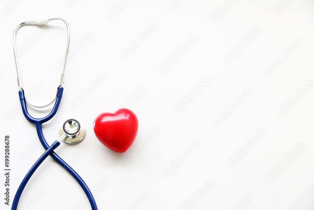 stethoscope and red heart Heart Check.Concept healthcare. stethoscope and red heart Heart Check.Concept healthcare.