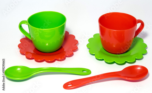 Foto Colorful tea-set toy
