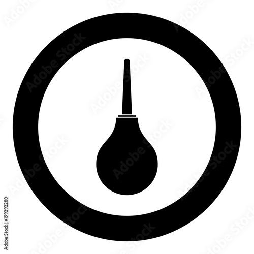 Enema black icon in circle vector illustration isolated .