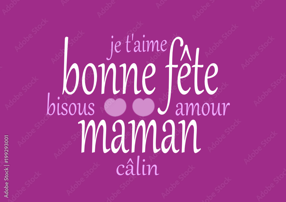 Bonne Fete Maman En Violet Stock Vector Adobe Stock