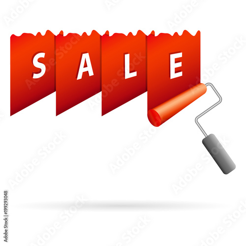 sale / Schlußverkauf - Preistafel mit Farbrolle