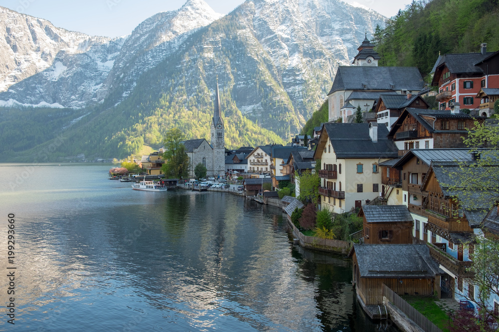 Naklejka premium One of the most beautiful Alpine villages Hallstat in Austria