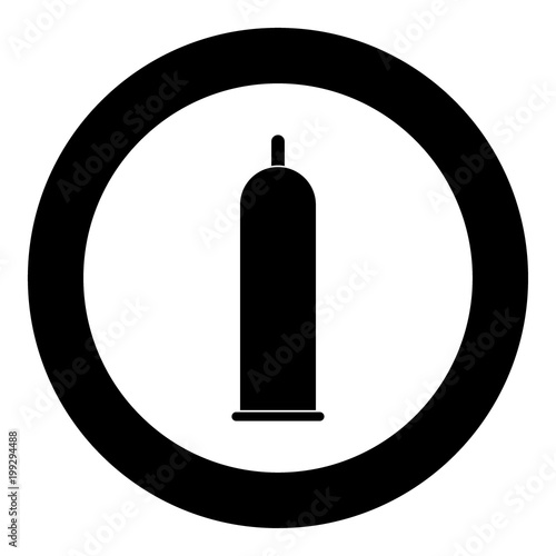 Latex condom icon black color in circle
