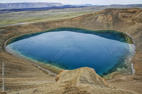 Deep blue crater lake