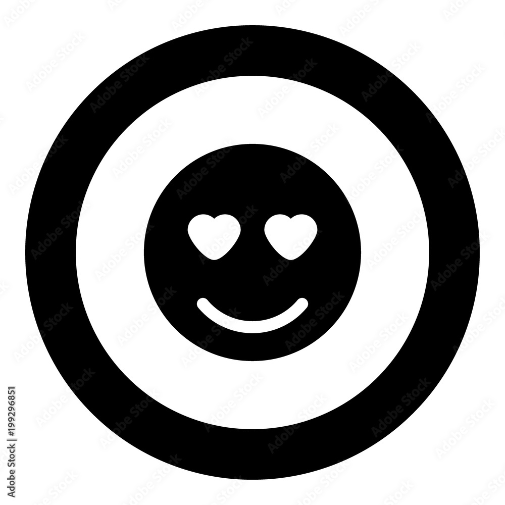 Fototapeta premium Smile icon black color in circle