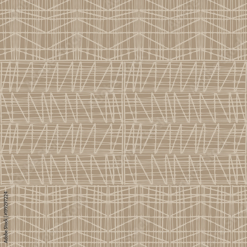 Seamless geometric pattern. Brown floor with wooden texture. Asian Mat. Textile rapport.