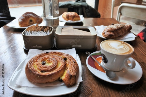 italian breakfast in a cafeteria