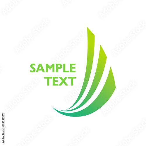 Green vector icon logo three abstract stripes