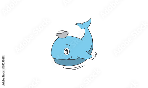 fish pope animal logo vector
