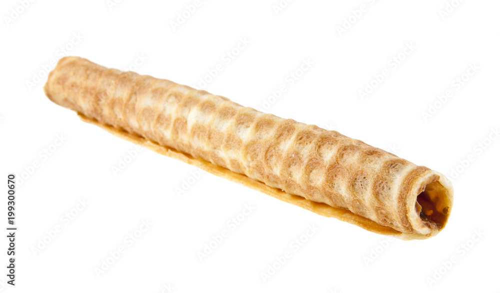 Wafer tubes with stuffing isolated on white background Wafer tubes with stuffing isolated on white background