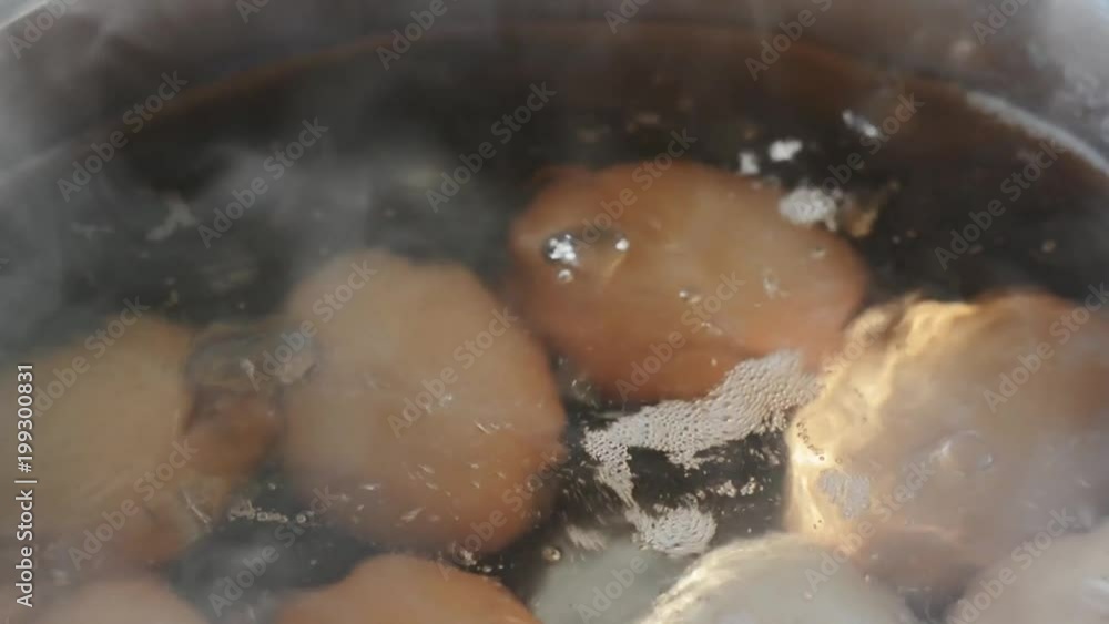 Boiling eggs in a pot Boiling eggs in a pot