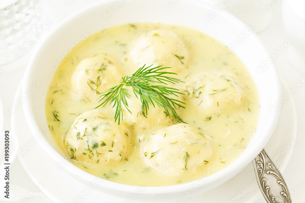 chicken meatballs in creamy sauce. Dietary food. chicken meatballs in creamy sauce. Dietary food.