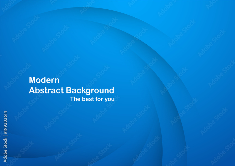 Abstract blue curve background with copy space for text. Modern template design for cover, brochure, web banner and magazine.