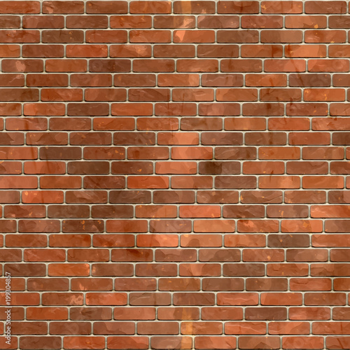 Red brick wall seamless background photo