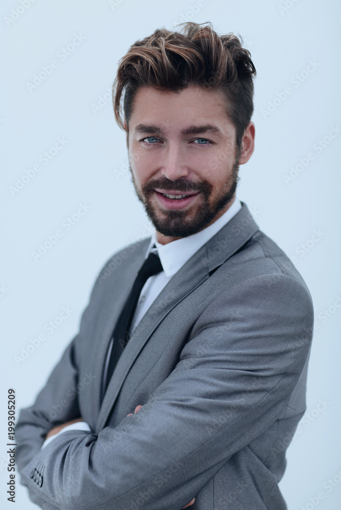 Portrait of a handsome man smiling, isolated on white Portrait of a handsome man smiling, isolated on white