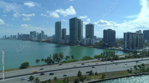 Aerial Miami waterfront architecture photo