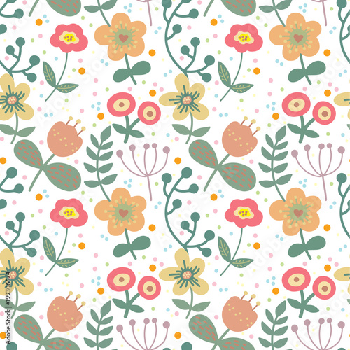 Wallpaper Mural Seamless vector floral pattern. Torontodigital.ca