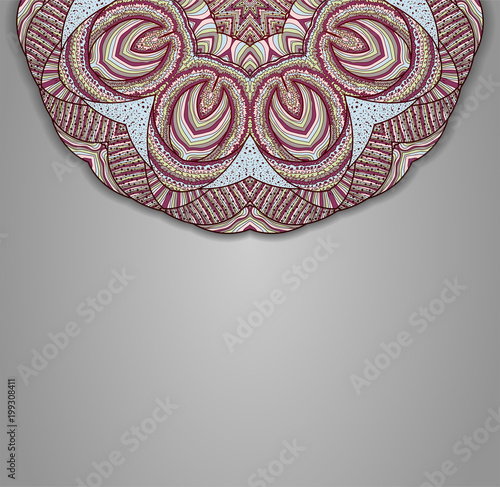 Gray background with ornament,