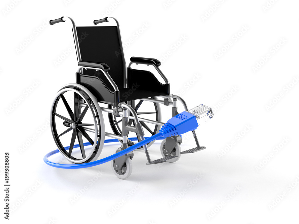Internet cable with wheel chair