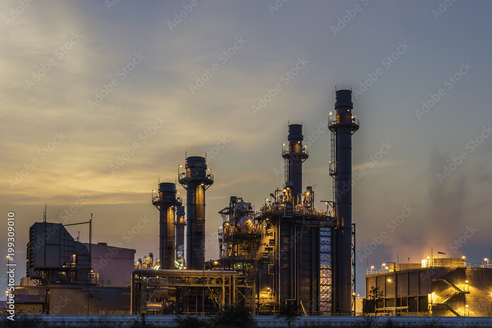 Petrochemical Industrial and power plant energy at night