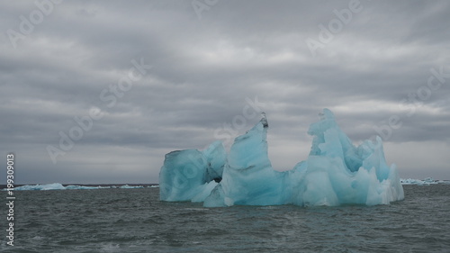 Magical iceberg in Jökulsárlón glacial lake, Iceland photo