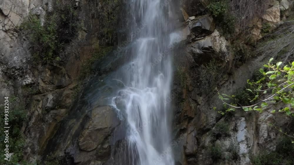 Sturtevant Falls in the San Gabriel Mountains above Los Angeles California. View with zoom out. Sturtevant Falls in the San Gabriel Mountains above Los Angeles California. View with zoom out.