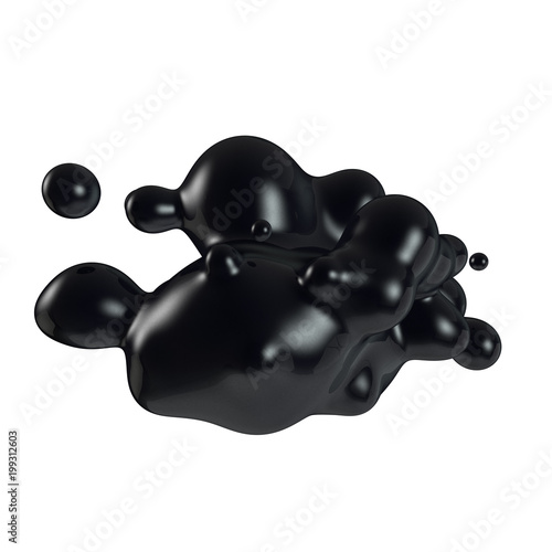 Fotografi Abstract 3D render illustration - deformed figure isolated on a white background