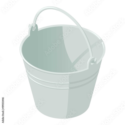 Garden bucket icon, isometric style