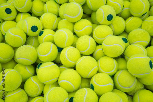 Lot of virant tennis balls for background © v74