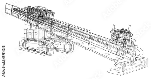Horizontal directional drilling machine vector