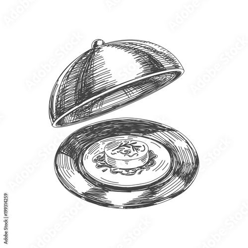 Beautiful vector hand drawn restaurant stuff Illustration.