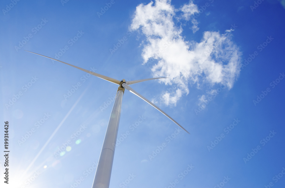 Wind turbine with sky