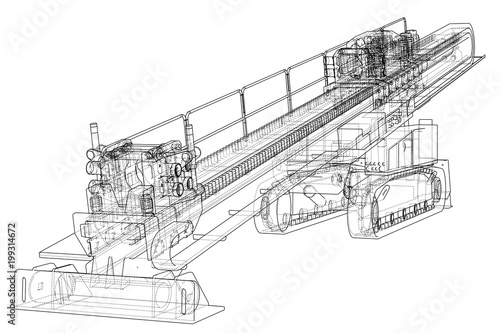 Horizontal directional drilling machine vector