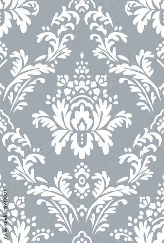 Fototapeta Naklejka Na Ścianę i Meble -  Vector beautiful damask pattern. Royal pattern with floral ornament. Seamless wallpaper with a damask pattern. Vector illustration.