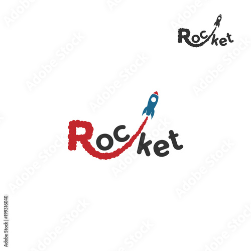 Rocket Logo. From the letter R a rocket flies.