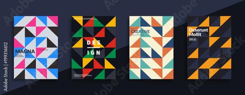 Modern geometric covers design. Traingle shapes composition. Eps10 vector.